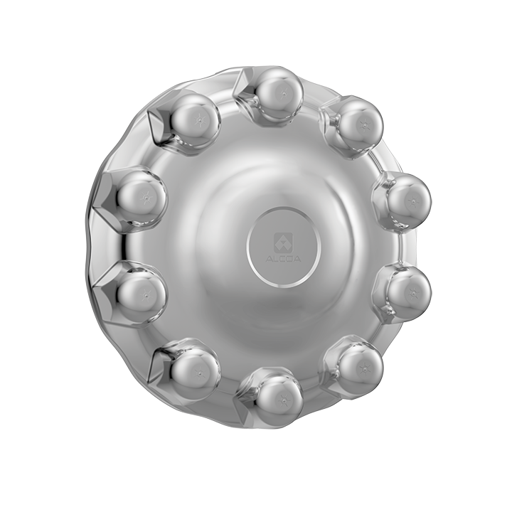 Alcoa chrome plastic one-piece snap on front axle cover for 33mm lug nuts