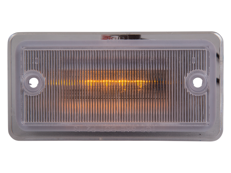 Freightliner Amber 4 diode LED replacement cab marker light w/OEM plug for factory visors - CLEAR lens, SINGLE