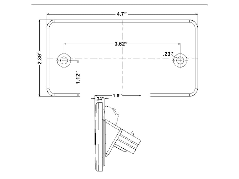 Freightliner Amber 4 diode LED replacement cab marker light w/OEM plug for factory visors - CLEAR lens, SINGLE