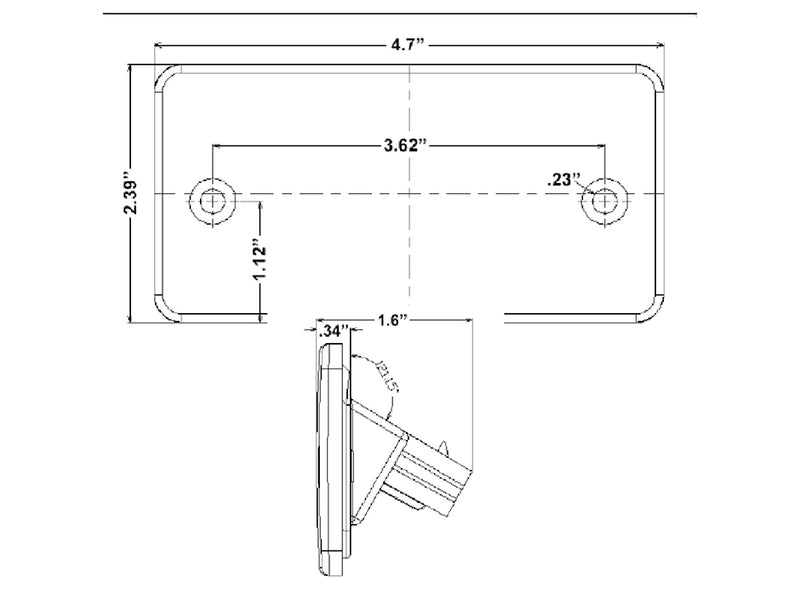 Freightliner Amber 4 diode LED replacement cab marker light w/OEM plug for factory visors - SINGLE