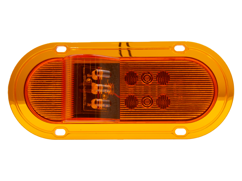 Amber 9 diode oval mid-turn flange mount LED clearance / turn signal light with Delphi connector