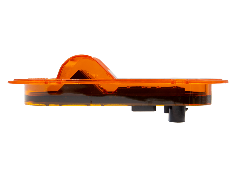 Amber 9 diode oval mid-turn flange mount LED clearance / turn signal light with Delphi connector