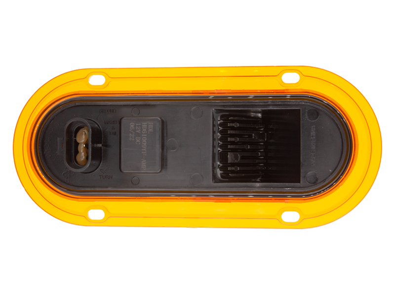 Amber 9 diode oval mid-turn flange mount LED clearance / turn signal light with Delphi connector