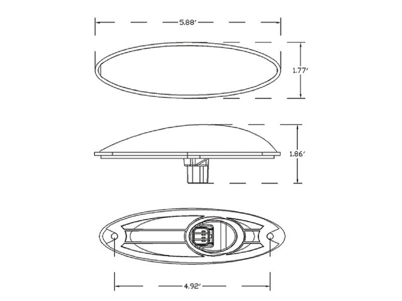 Freightliner Cascadia 2008-2014 Amber 3 diode LED cab marker light w/factory weather pack connector - CLEAR lens