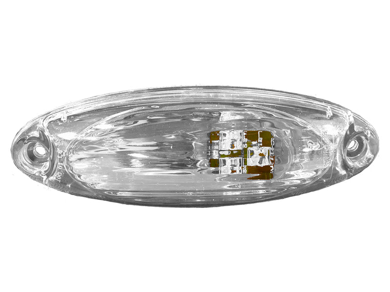 Freightliner Cascadia 2014-2017 Amber 3 diode LED cab marker light w/factory weather pack connector - CLEAR lens