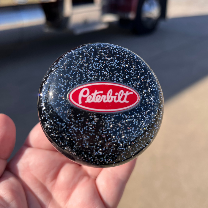 Peterbilt embedded logo tractor / trailer air brake knob with 5/8" x 11 insert - SINGLE