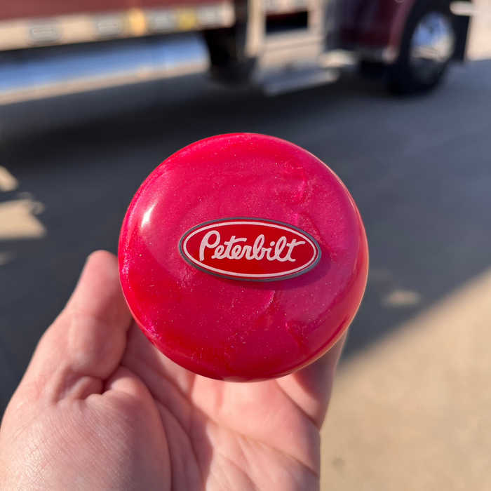 Peterbilt embedded logo tractor / trailer air brake knob with 5/8" x 11 insert - SINGLE