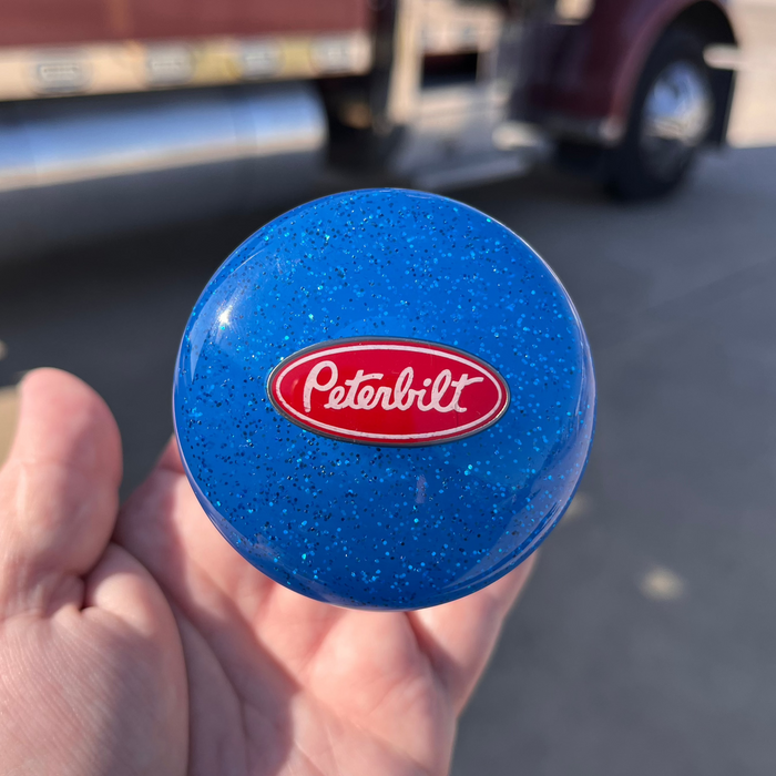 Peterbilt embedded logo tractor / trailer air brake knob with 5/8" x 11 insert - SINGLE