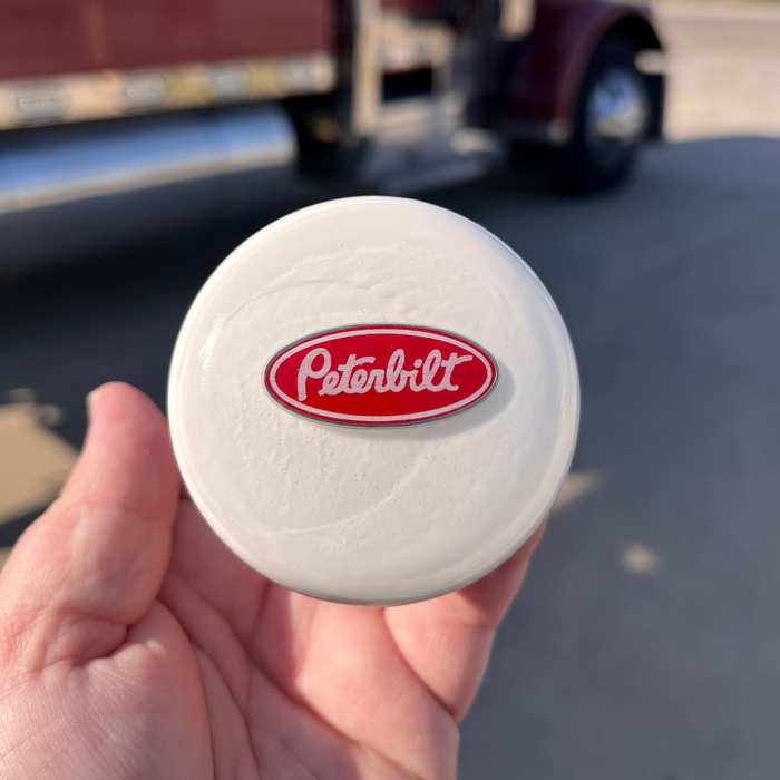 Peterbilt embedded logo tractor / trailer air brake knob with 5/8" x 11 insert - SINGLE