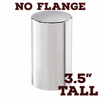 33mm chrome plastic 3.5" flat cylinder threaded lugnut cover