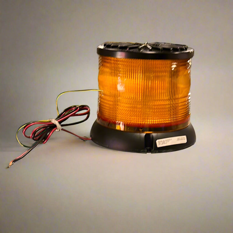 Amber 5" LED beacon strobe light - bolt or pipe mount