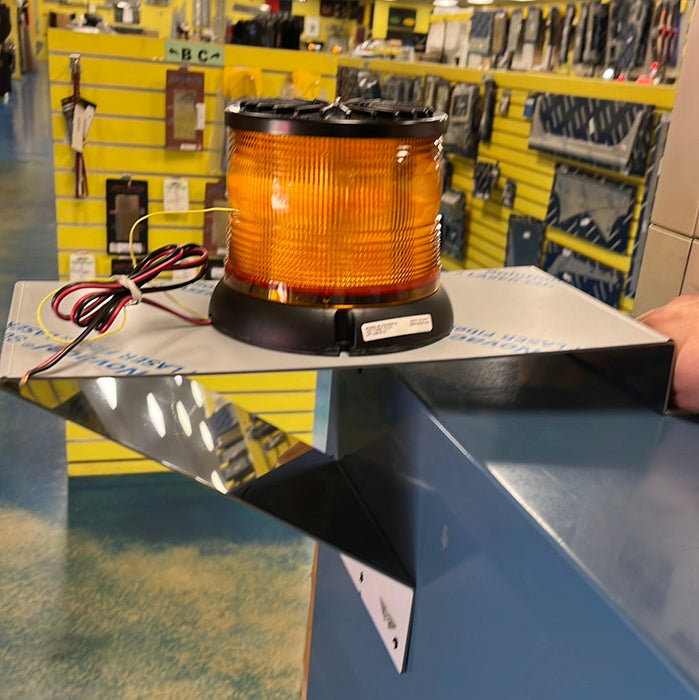 Amber 5" LED beacon strobe light - bolt or pipe mount