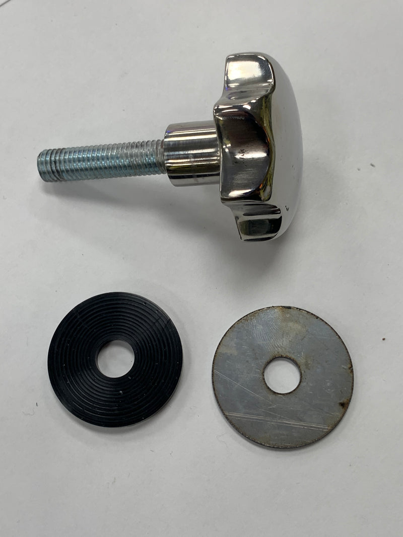 Kenworth-style box knob, male #10 metric thread w/stainless and poly washers