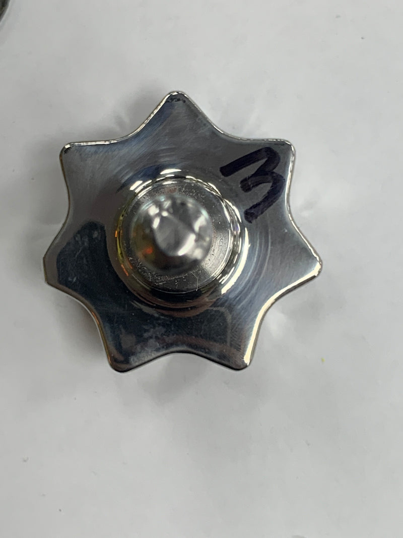Kenworth-style box knob, male #10 metric thread w/stainless and poly washers