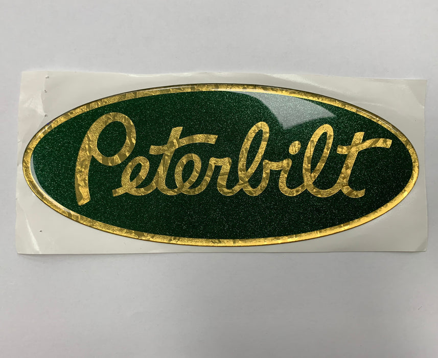 Peterbilt forest green/gold emblem-sized decal