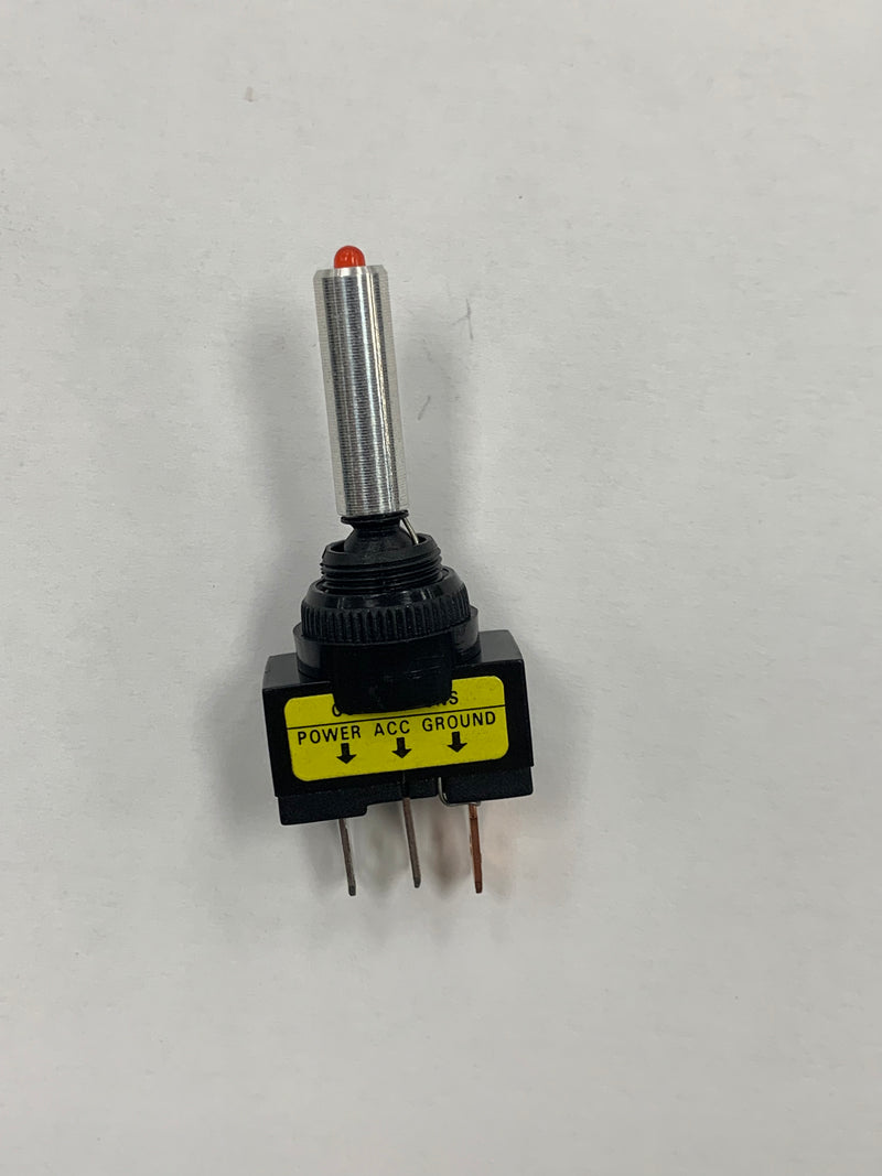 Red LED illuminated toggle switch - 15 amp, 12 volt S.P.S.T. On/Off 1 piece