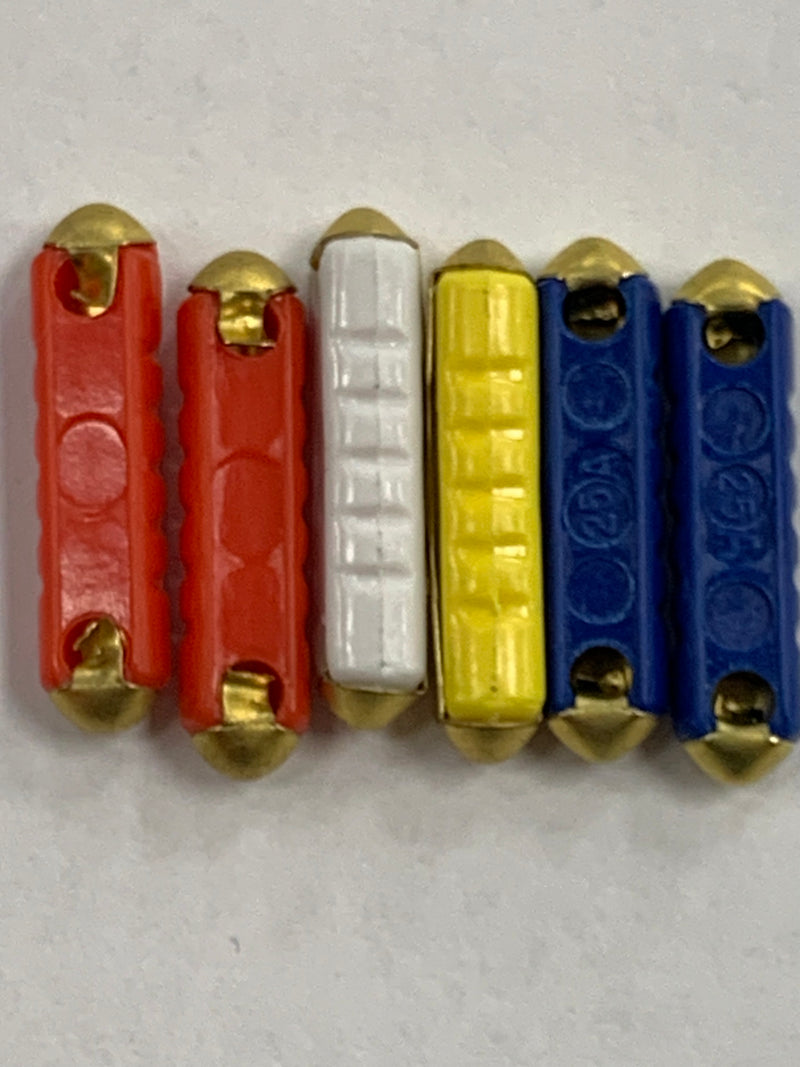 German Vehicle Fuse Kit  5, 8, 16, 25 AMP GBC Ceramic Fuses - 6 pieces