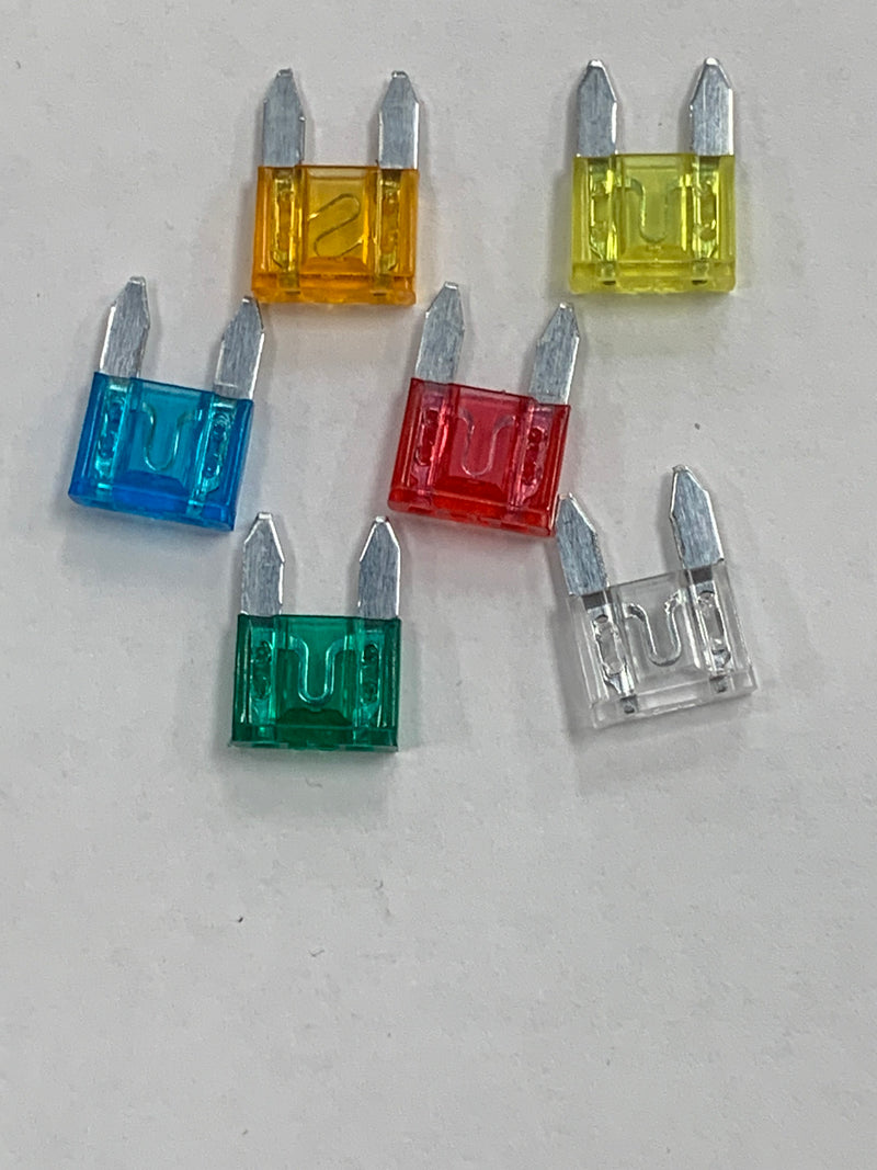 Mini Fuse Kit 5, 10, 15, 20, 25, 30 AMP Fuses - 6 pieces
