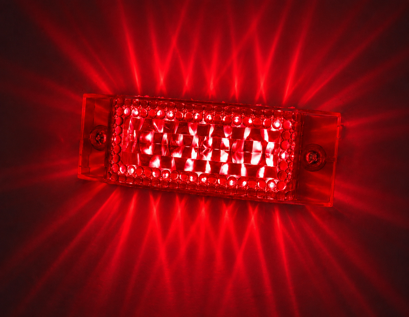 "Star" Red 16 diode 2" x 6" rectangular marker / turn signal LED light