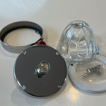 Clear glass lens watermelon light assembly with socket - BULB SOLD SEPARATELY