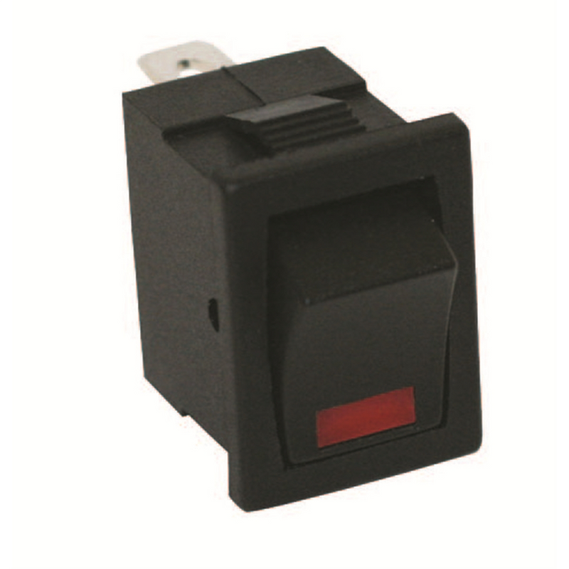 10 AMP @ 12 Volt S.P.S.T. On/Off black miniature rocker switch - SINGLE