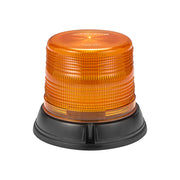 Orange warning light with black base on a white background