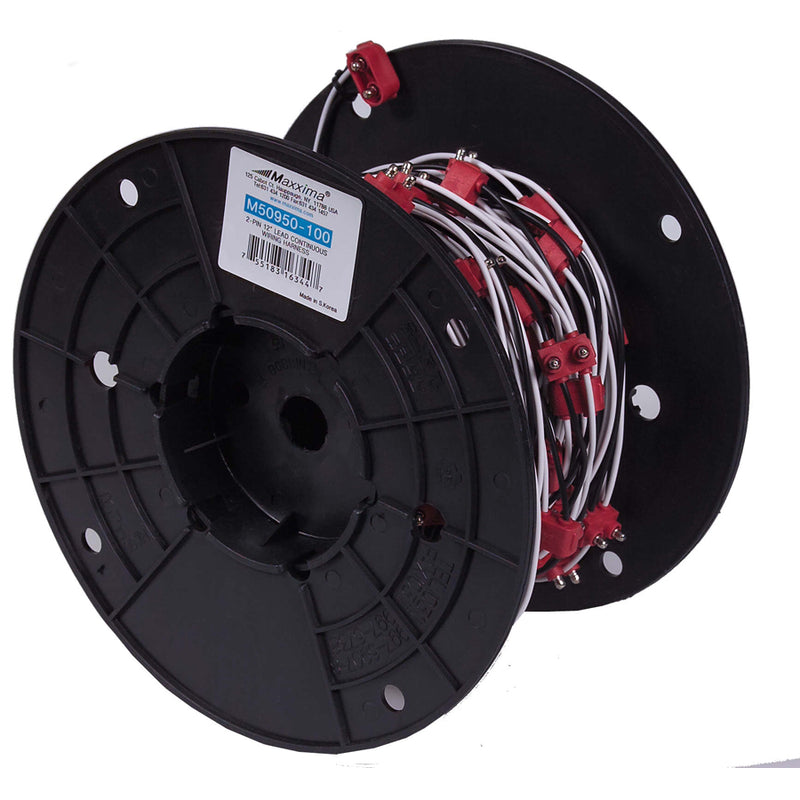 Maxxima 2 male prong plug continuous wire harness - 12" centers, sold PER PLUG