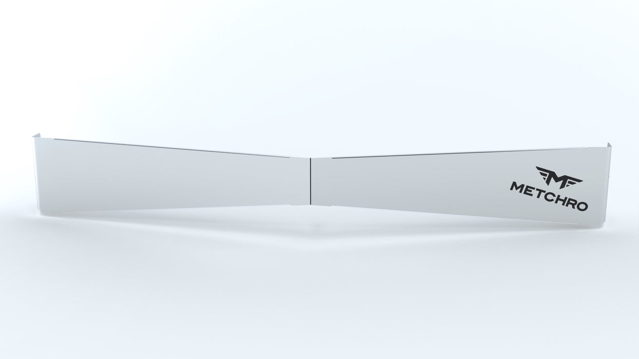 "Viking Series" Peterbilt Flat Top stainless steel 9" x 5" bowtie sun visor