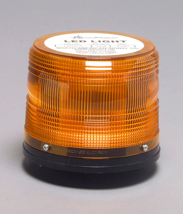 Amber 5" bolt mount LED beacon strobe light w/selectable patterns