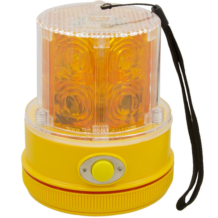 Amber 24 diode LED portable battery operated magnetic flashing beacon light