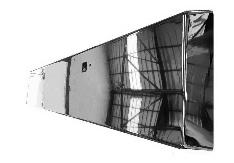 Peterbilt 389 chrome 20" mitered end bumper with standard tow & mounting holes