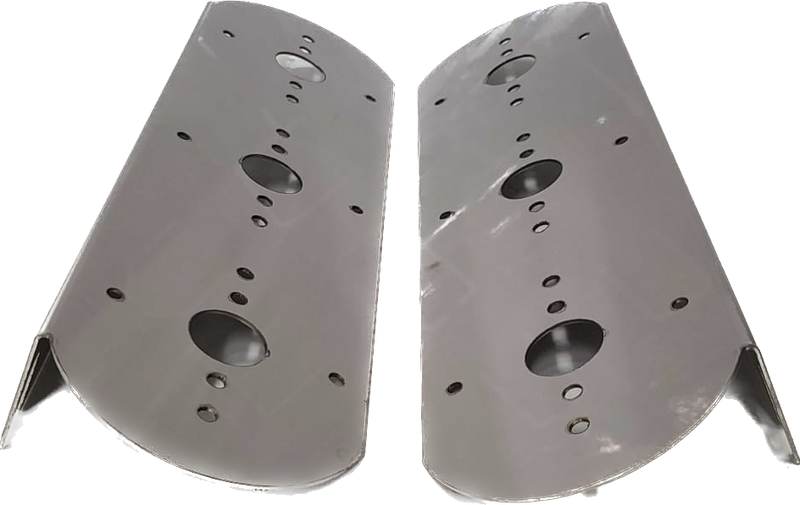 Kenworth w/ 15" diameter air cleaner front light brackets with 3 watermelon light holes - PAIR
