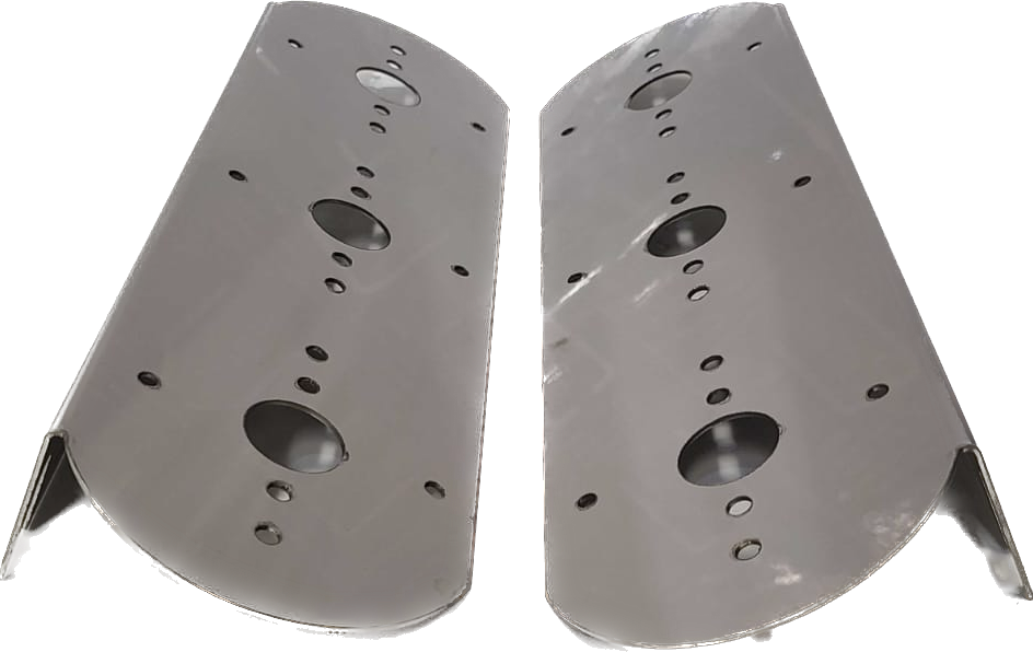Kenworth w/ 15" diameter air cleaner front light brackets with 3 watermelon light holes - PAIR
