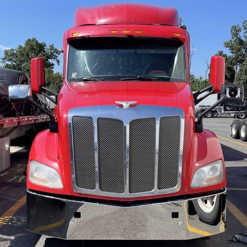 Peterbilt 579 chrome steel 16" bumper with mounting holes and tow pin holes