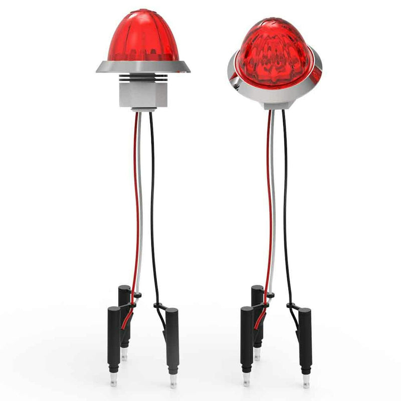 "Hero" mid-size 2" diameter watermelon-style LED dual function light with chrome bezel