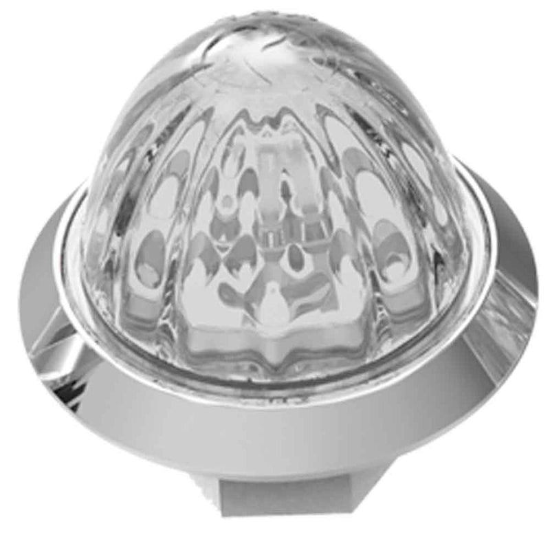 "Hero" mid-size 2" diameter watermelon-style LED dual function light with chrome bezel