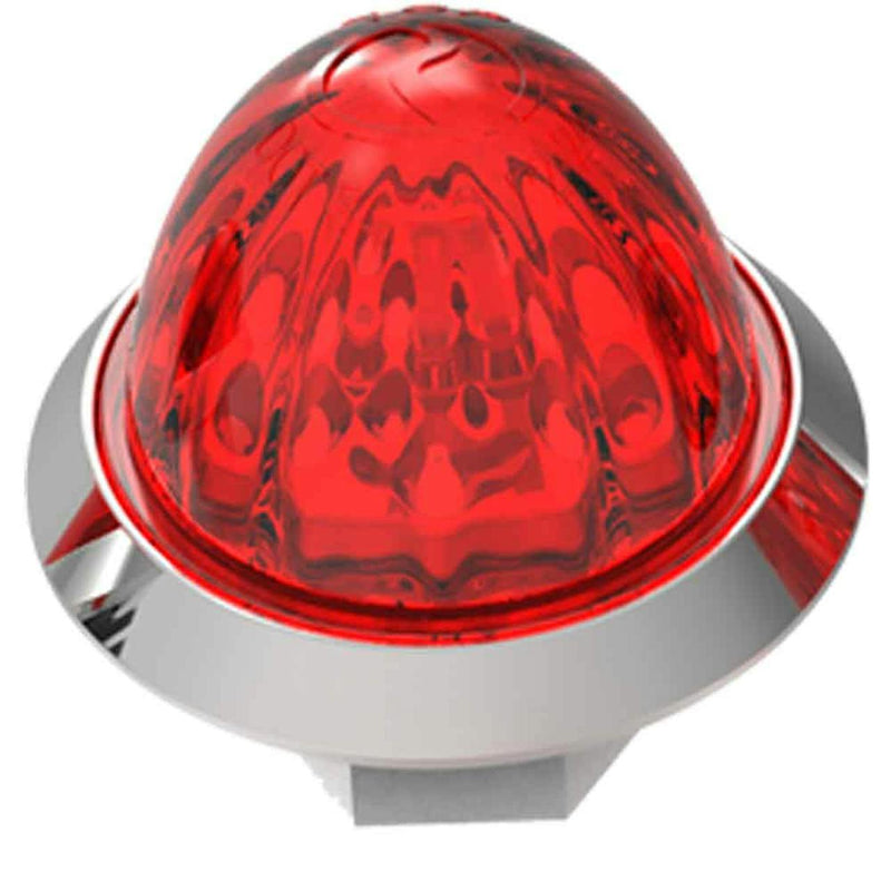 "Hero" mid-size 2" diameter watermelon-style LED dual function light with chrome bezel