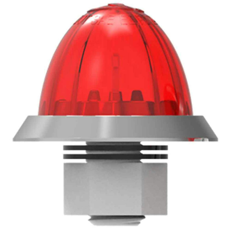 "Hero" mid-size 2" diameter watermelon-style LED dual function light with chrome bezel