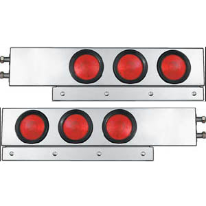 Stainless steel mudflap hangers w/6 round 4" light holes ONLY - PAIR