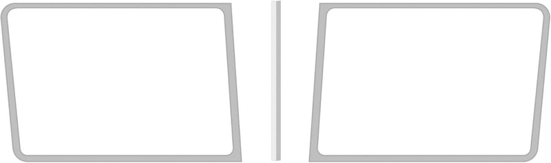 Peterbilt 379/389 stainless steel exterior windshield trim, 3 piece set