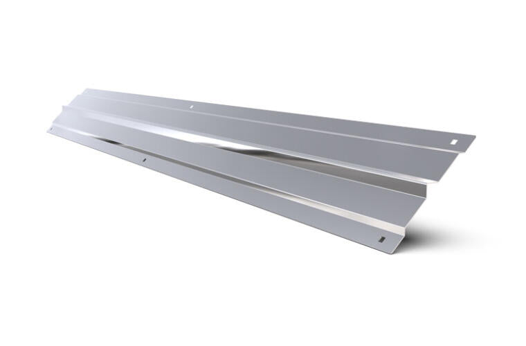 Peterbilt 589 stainless steel center hood trim for long hood - bolt mount