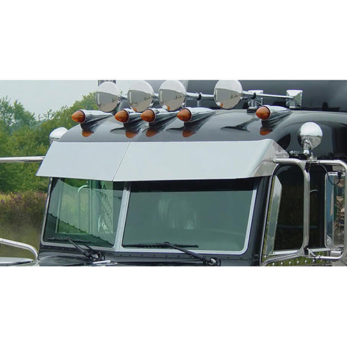 Peterbilt 388 / 389 2005+ Ultracab 11" stainless steel blind mount drop visor