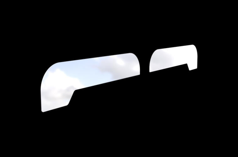 Peterbilt 589 stainless steel side window chopped look trim - PAIR