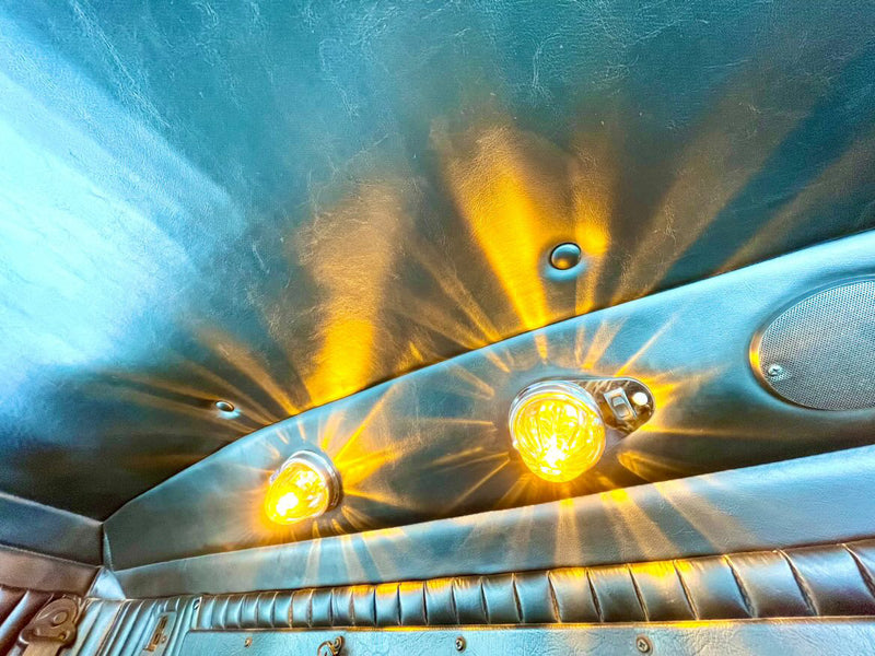 Kenworth W900 stainless steel single watermelon dome light plate with switch hole