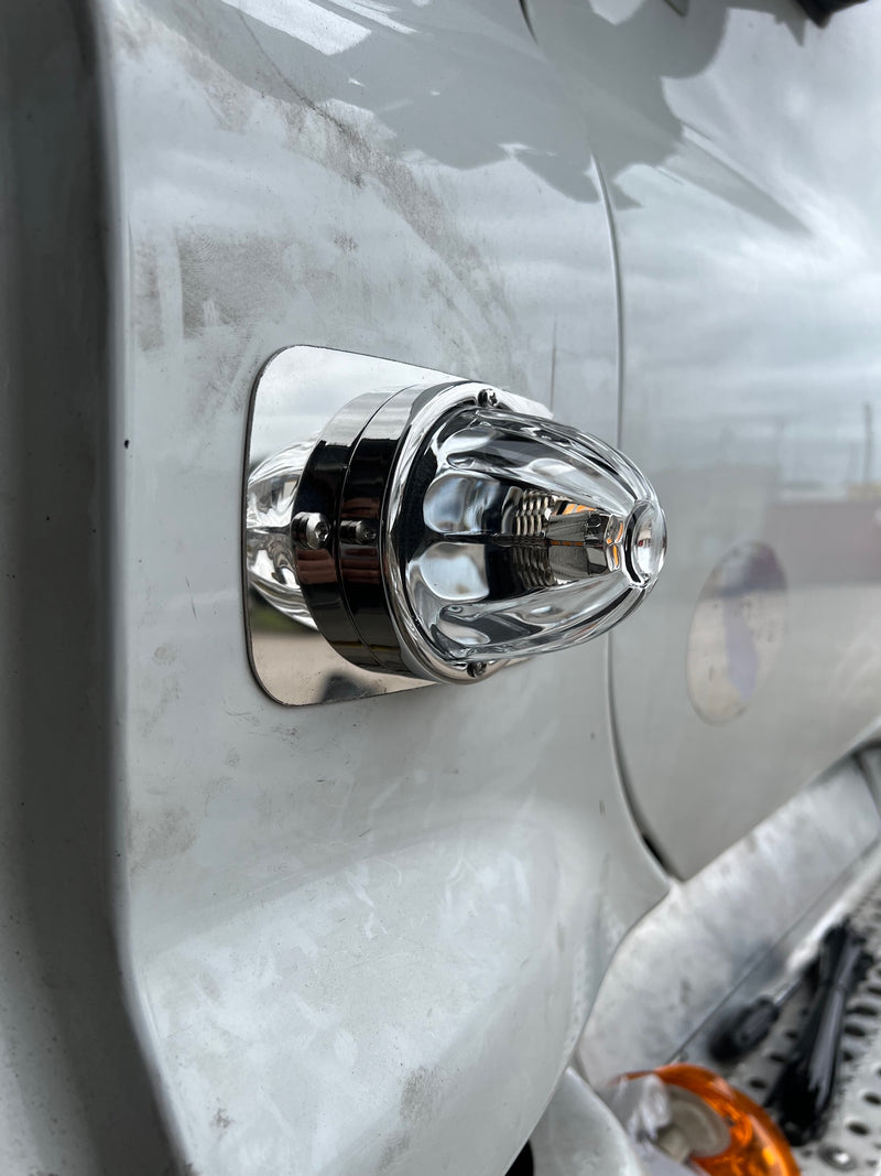 Freightliner Cascadia stainless steel side turn signal bracket - SINGLE