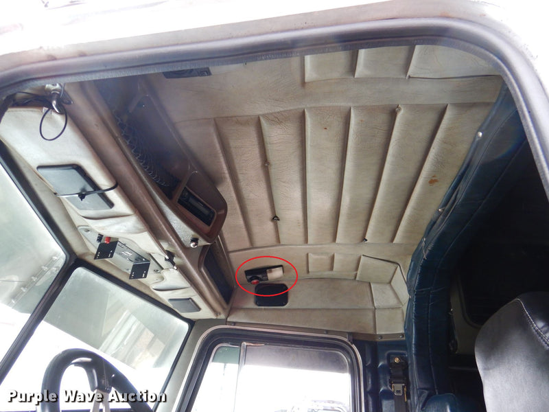 Peterbilt 379 stainless steel dome light plate with 2 light holes and 2 toggle switch holes