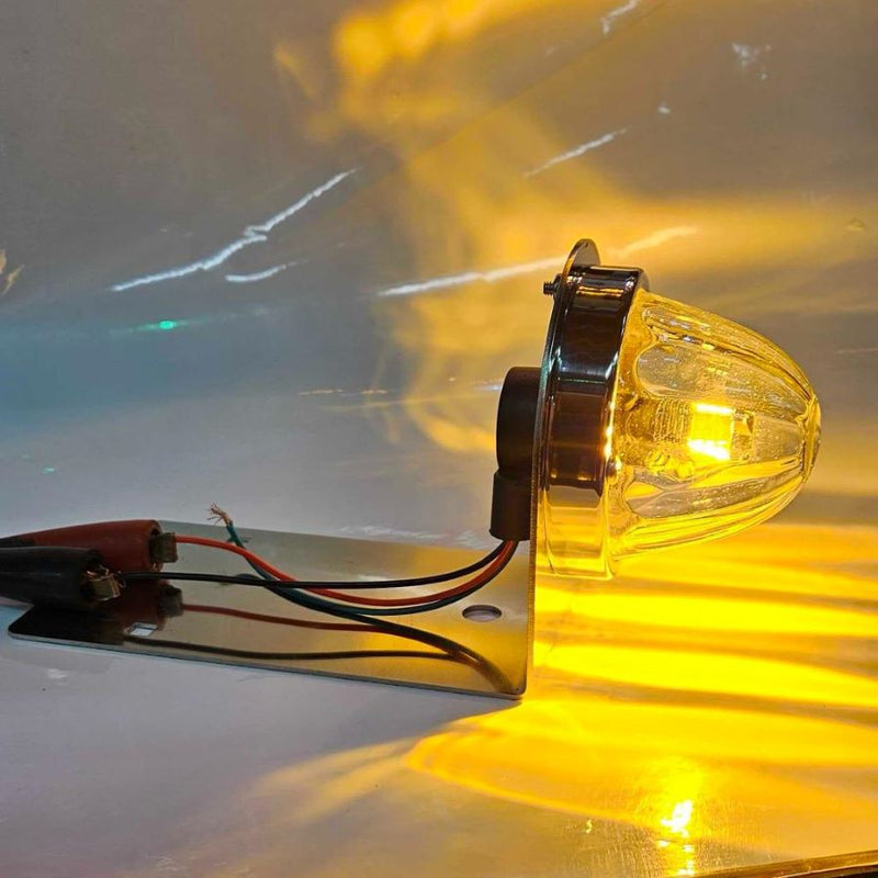 Stainless steel tire guard bumper bracket with holes for one watermelon light - SINGLE