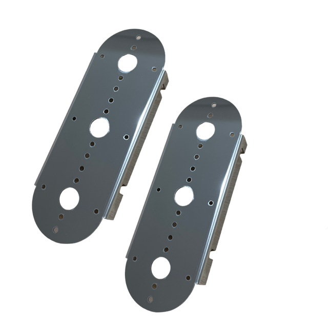 Peterbilt 379/389 stainless steel air cleaner bracket with 3 watermelon light holes - PAIR