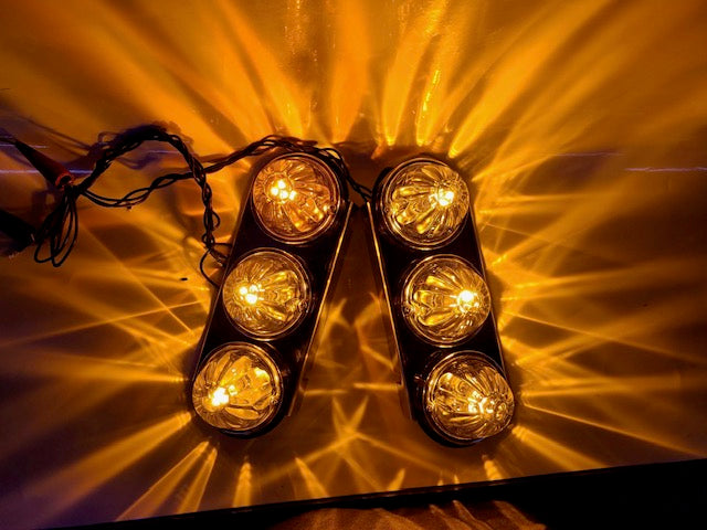 Peterbilt 379/389 stainless steel air cleaner bracket with 3 watermelon light holes - PAIR