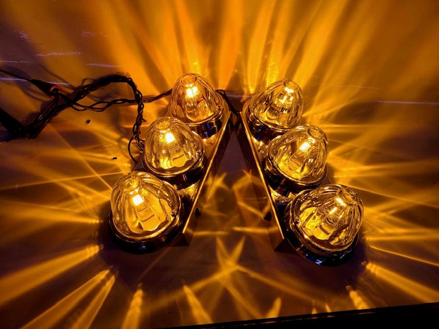 Peterbilt 379/389 stainless steel air cleaner bracket with 3 watermelon light holes - PAIR